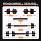 5-44lbs Adjustable Dumbbell to Barbell Set